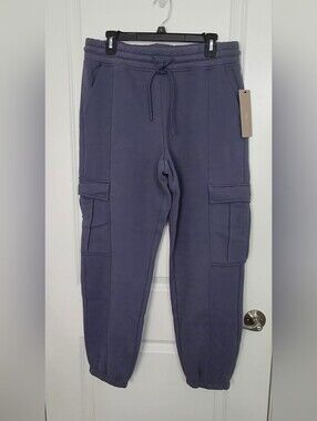 Men's Cargo Sweatpants with Drawstring Waist - Blue Gray